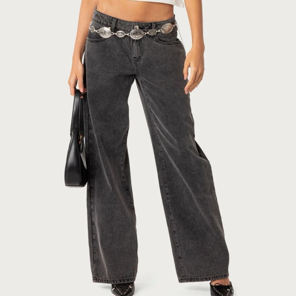 Edikted Charcoal Flare Jeans
